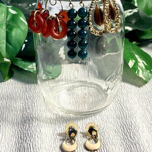 Earrings Pierced, costume, 4 prs.incld.